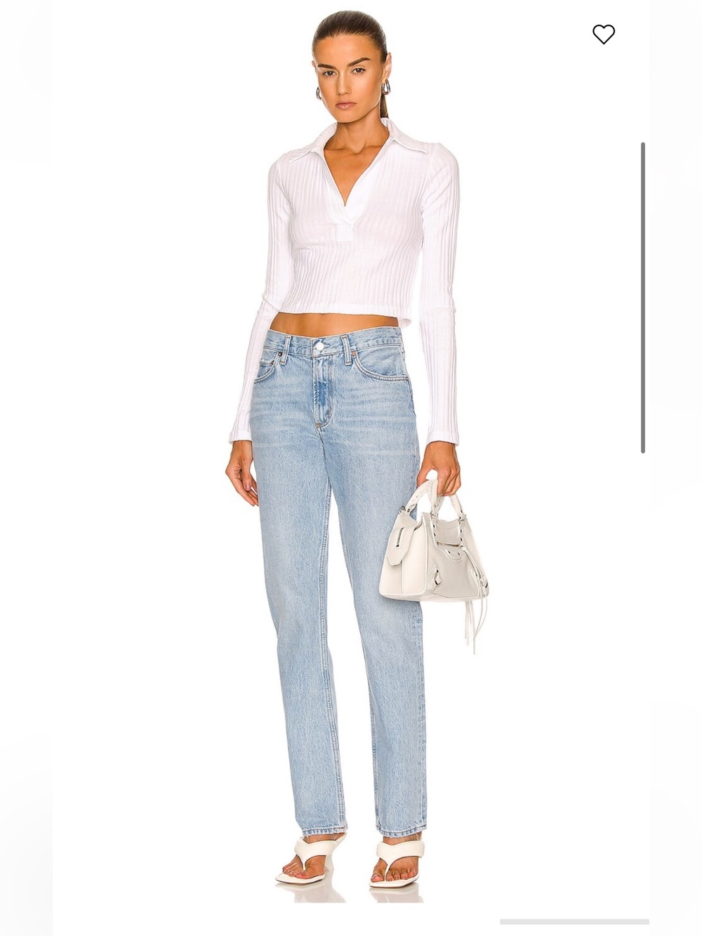 HELMUT LANG
Long Sleeve Crop Polo Top